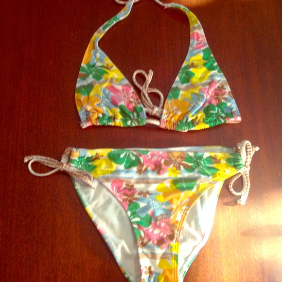 Red Camel Floral Bikini Set