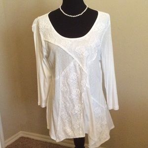 White asymmetrical top