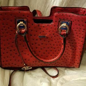 👜👜Brand New Mark Cielo Red Ostrich Handbag👜👜