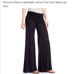 Lightweight jersey wide leg fold over pant