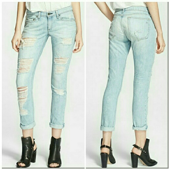 rag & bone Denim - Rag & Bone Dre Slim Boyfriend 2 Jeans Cliffs Rebel