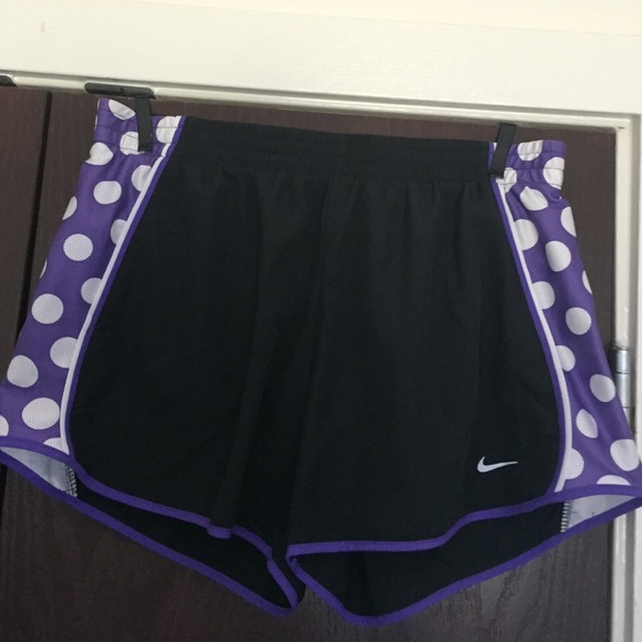 Nike Dri-Fit Tempo Shorts Purple and White Dot