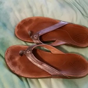 Olukai sandals steel gray color size 10