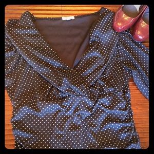 Kiyonna black and white polka dot dress