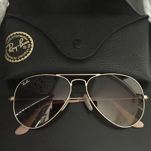 Ray-Ban aviators - brown gradient, gold/metal