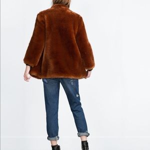 burnt orange coat zara
