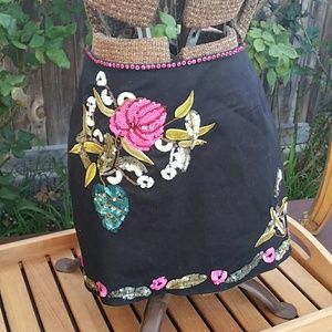 Karen Millen black sequined mini skirt