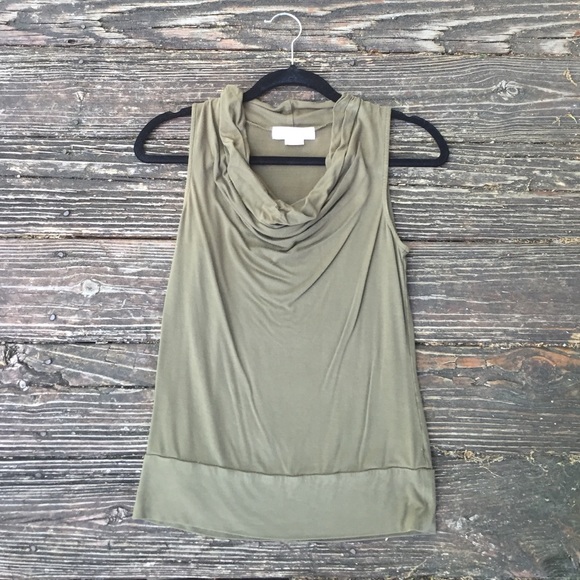 Michael Kors olive cowl sleeveless shirt