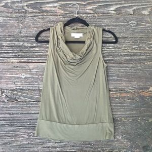 Michael Kors olive cowl sleeveless shirt
