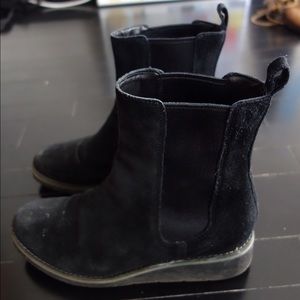 Black suede Cole Haan waterproof Chelsea boots