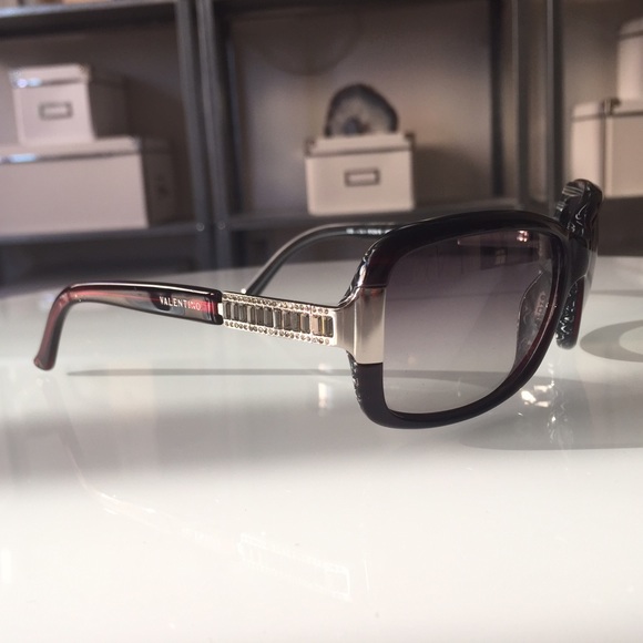 Valentino Designer Rhinestone Sunglasses