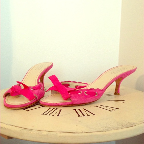 Coach slip on kitten heels