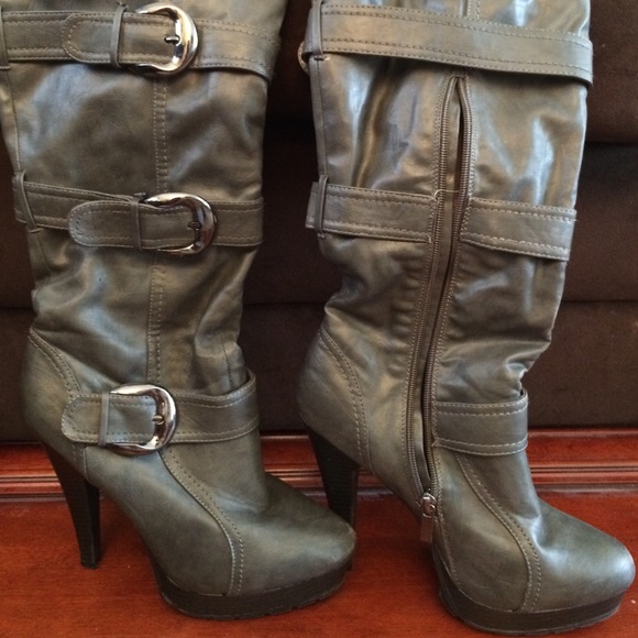 Gray boots