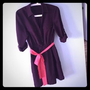 Express plum shirt dress