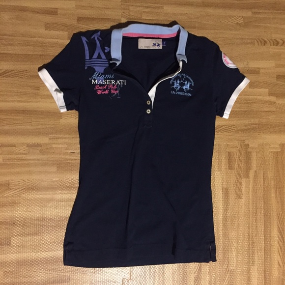 Navy blue polo shirt