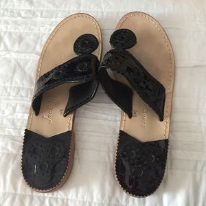 Patent black Jack Rogers