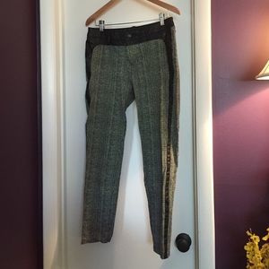 SALE - Vegan leather tuxedo stripe legging