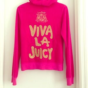Authentic Juicy Couture terry hooded track jacket
