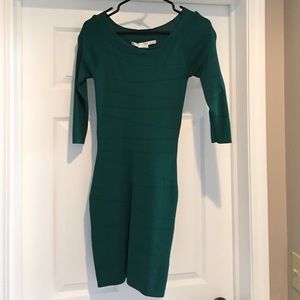 Green bodycon sweater dress