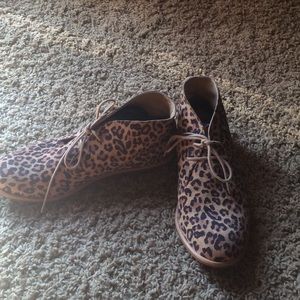 Lucky brand leopard print ankle boot