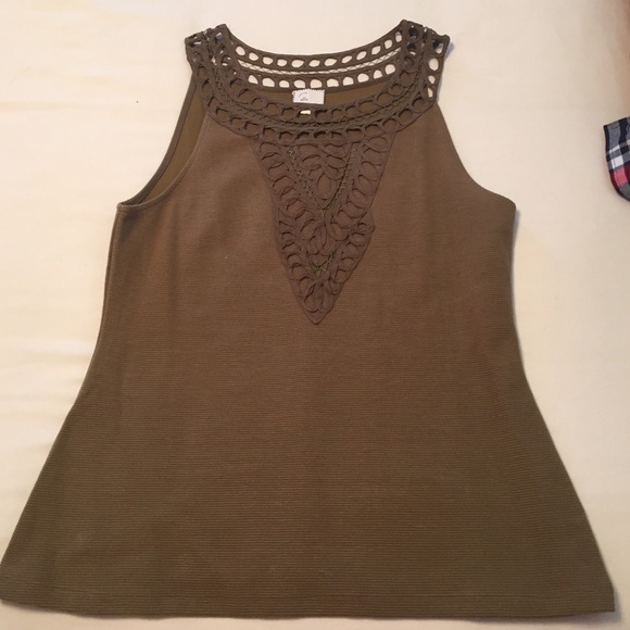 Anthropologie olive green tank sz M