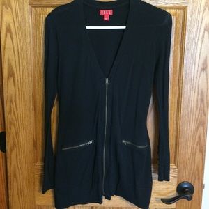 Black Cardigan with Gold Zippers