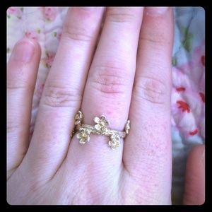 Sterling silver forget me not flower ring
