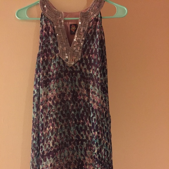 Free People Sequined Collar Trapeze Dress