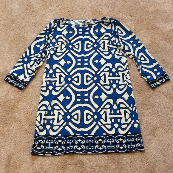 Blue and black silky dress