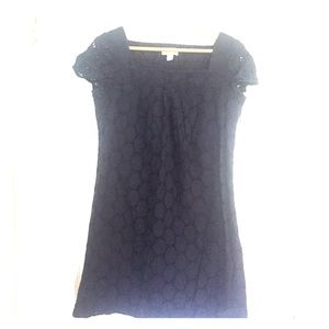 Navy blue eyelet dress 6P, super cute, gently worn