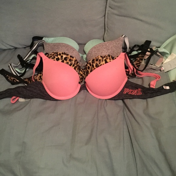 4 Victoria Secret PINK bras, all size 32A