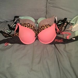 4 Victoria Secret PINK bras, all size 32A