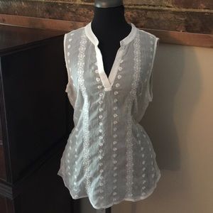 Sheer summer tank with detail stitching