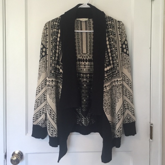 Cozy Draped Cardigan // Black and Tan