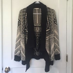 Cozy Draped Cardigan // Black and Tan