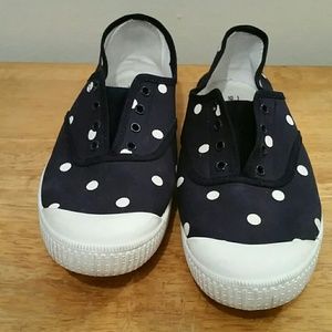 Comme des Garcons Navy Blue and White Sneakers