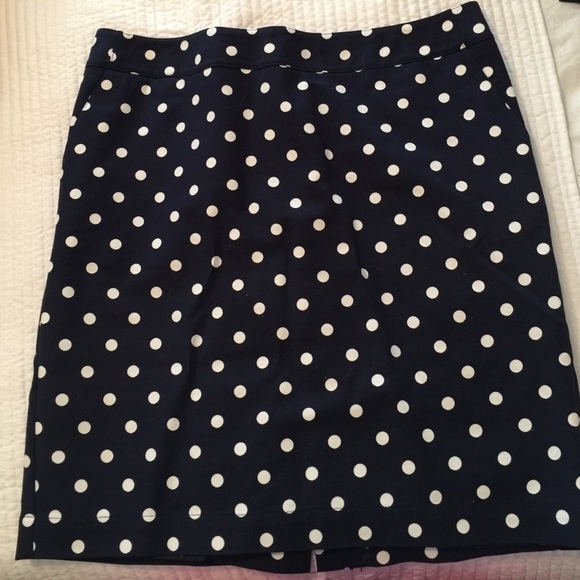 Navy & white polka dot skirt