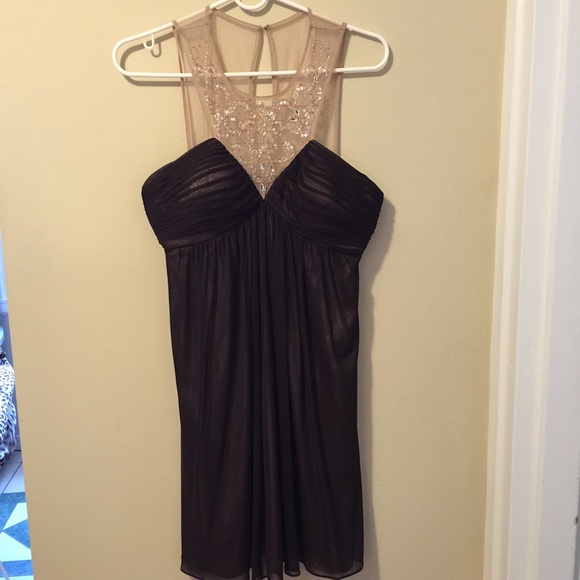 Brown and gold dress.