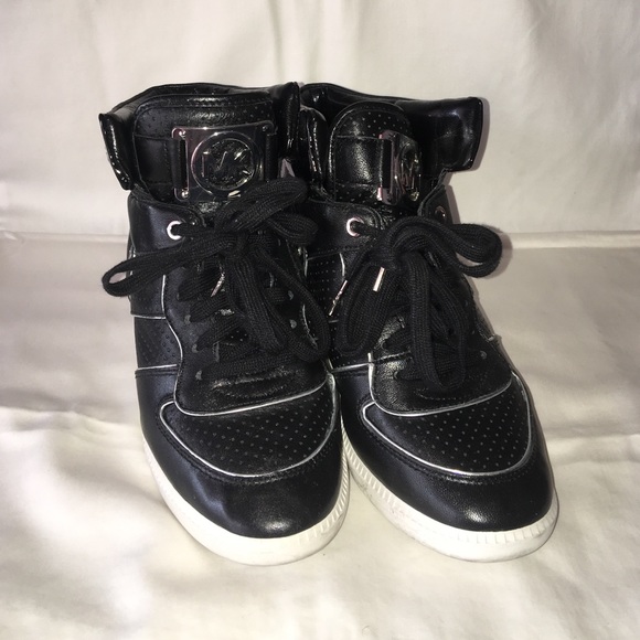 Michael Kors Sneaker Wedges Black with white soles