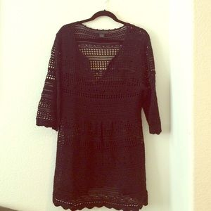 Crochet tunic in black