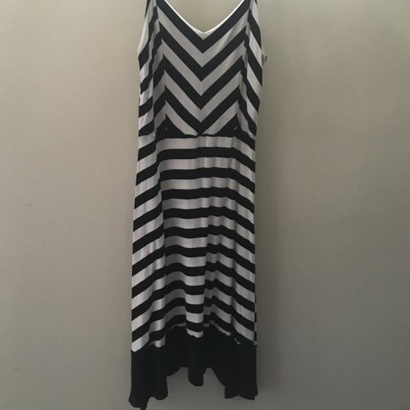 Black and white striped dress