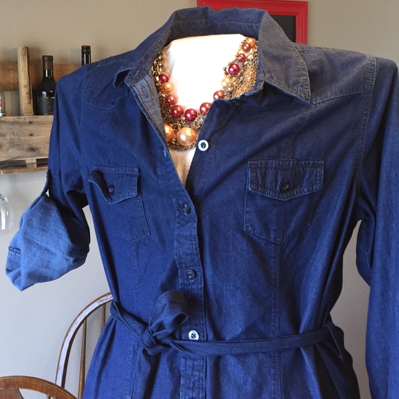 Lane Bryant dark chambray Shirt Dress size 16