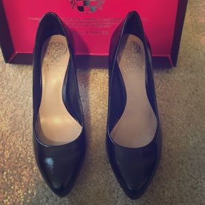 Black patent pumps