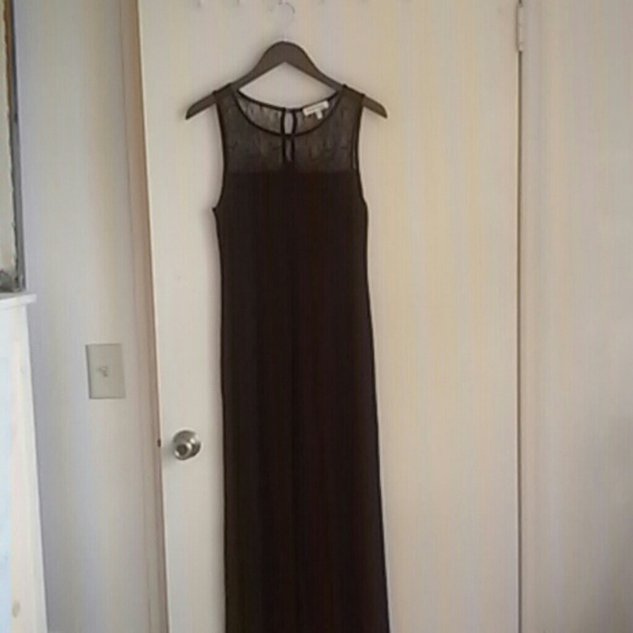 LBD Long Black Lace Dress