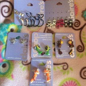 6 packs of Claire's earings