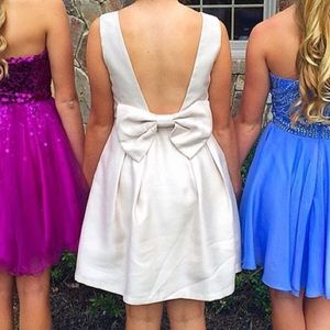 Champagne Bow Back Formal Dress
