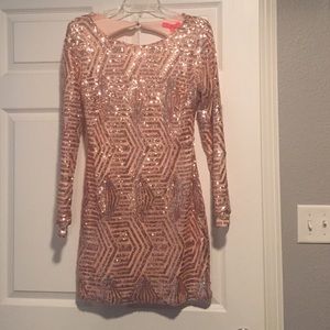Rose gold sequin dress