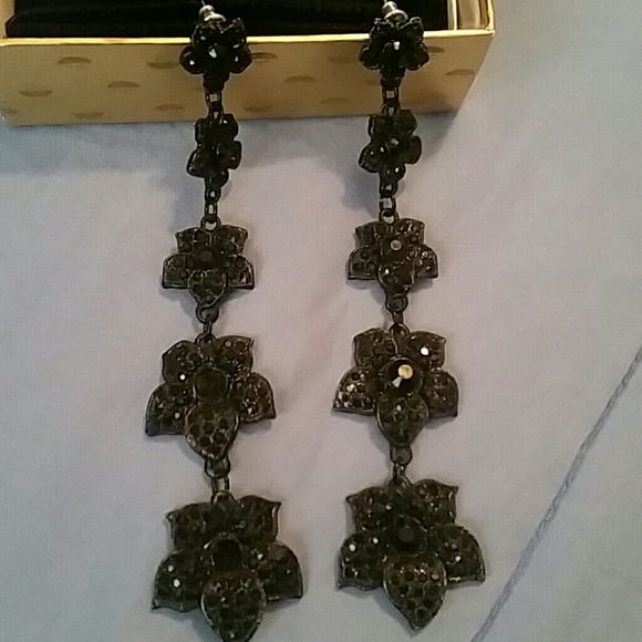 Black Flower Earrings