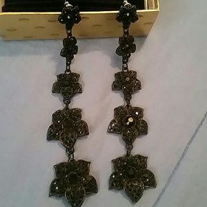 Black Flower Earrings