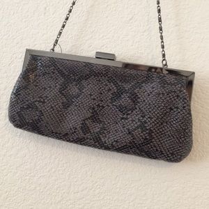 **New** Grey snakeskin shoulder clutch bag